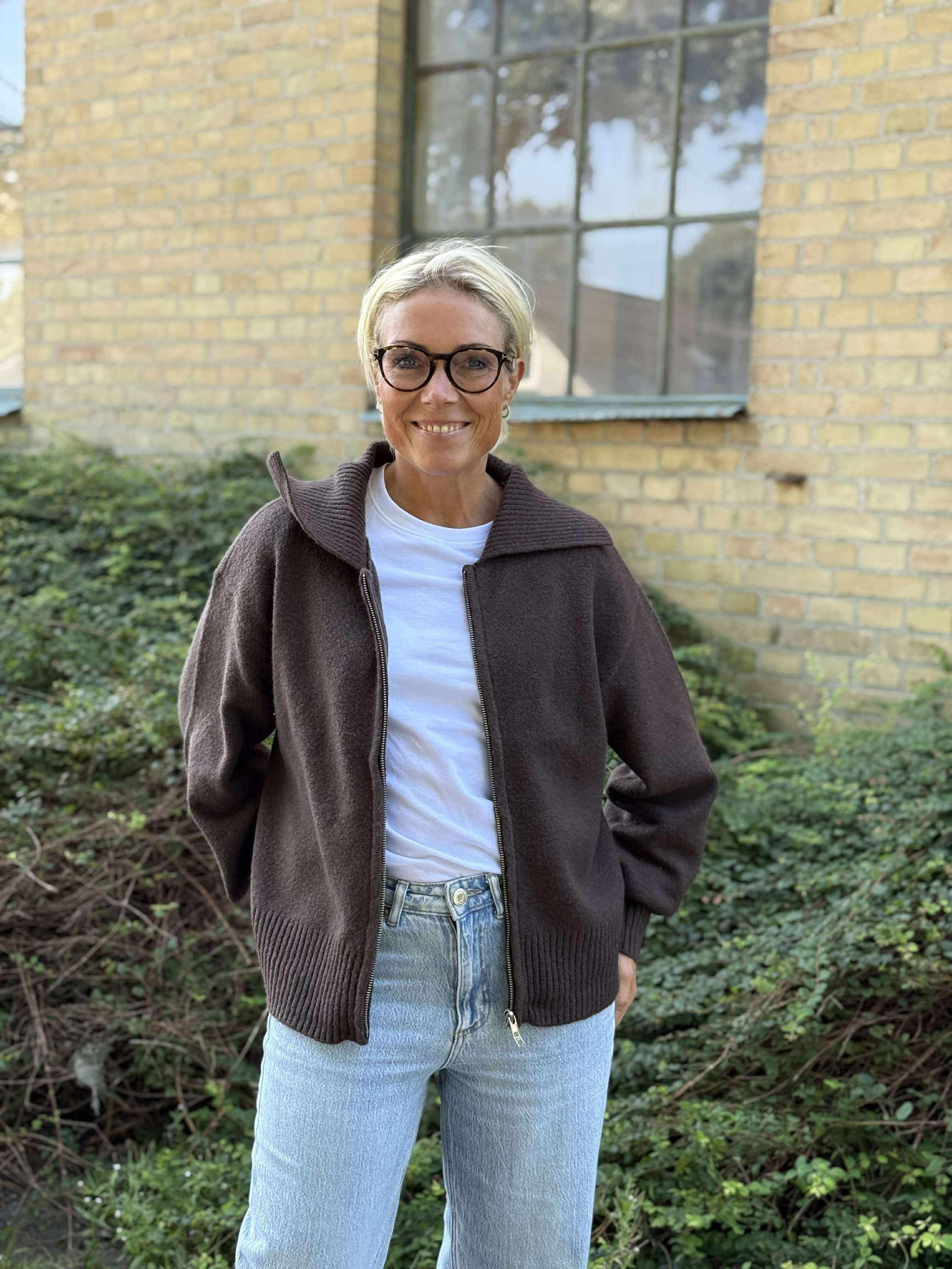 PCMALOU Knit Cardigan - Hot Fudge